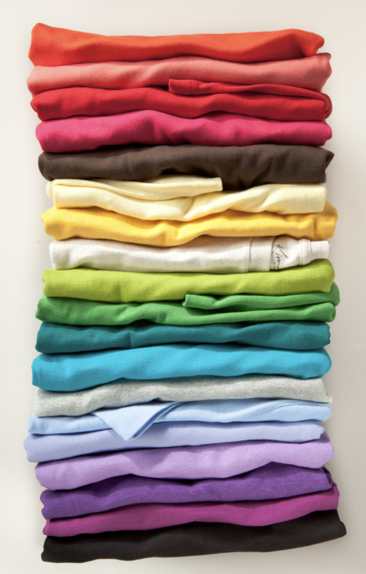 colorful shirts styled by a professional apparel photo stylist