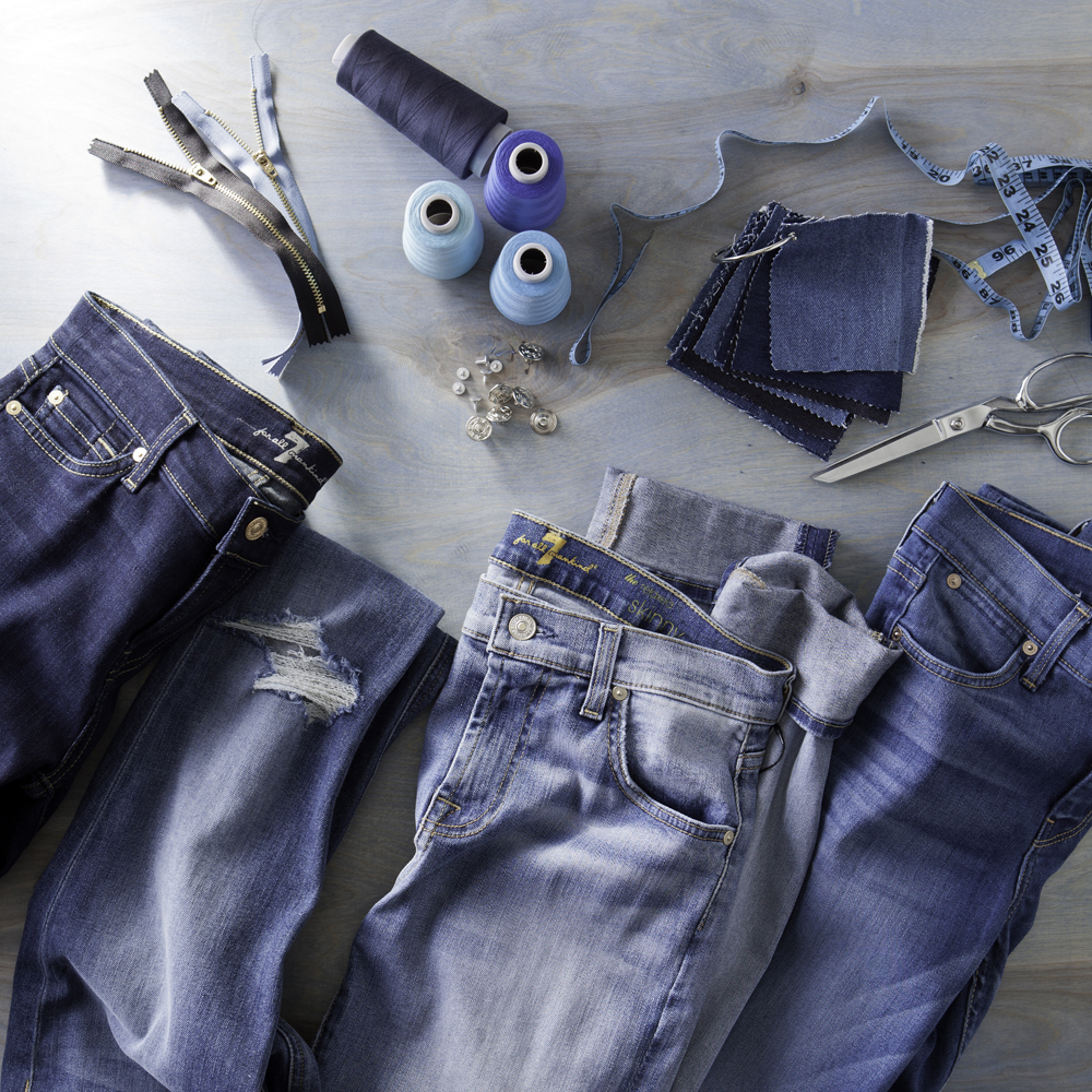 Women's jeans professionally displayed by an apparel photo stylist