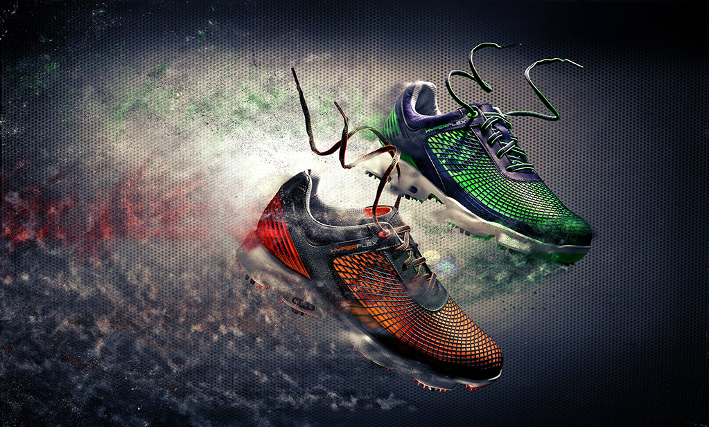 Sneakers that have been styled by a footwear photo stylist