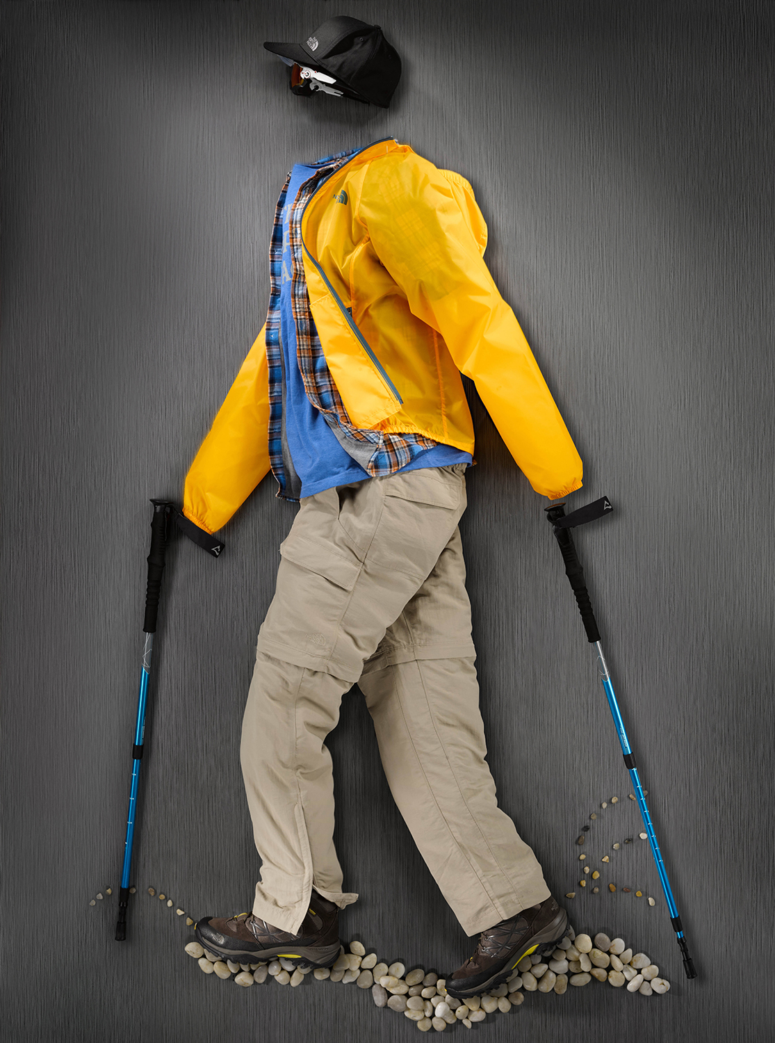 hiking gear styled by a professional apparel photo stylist