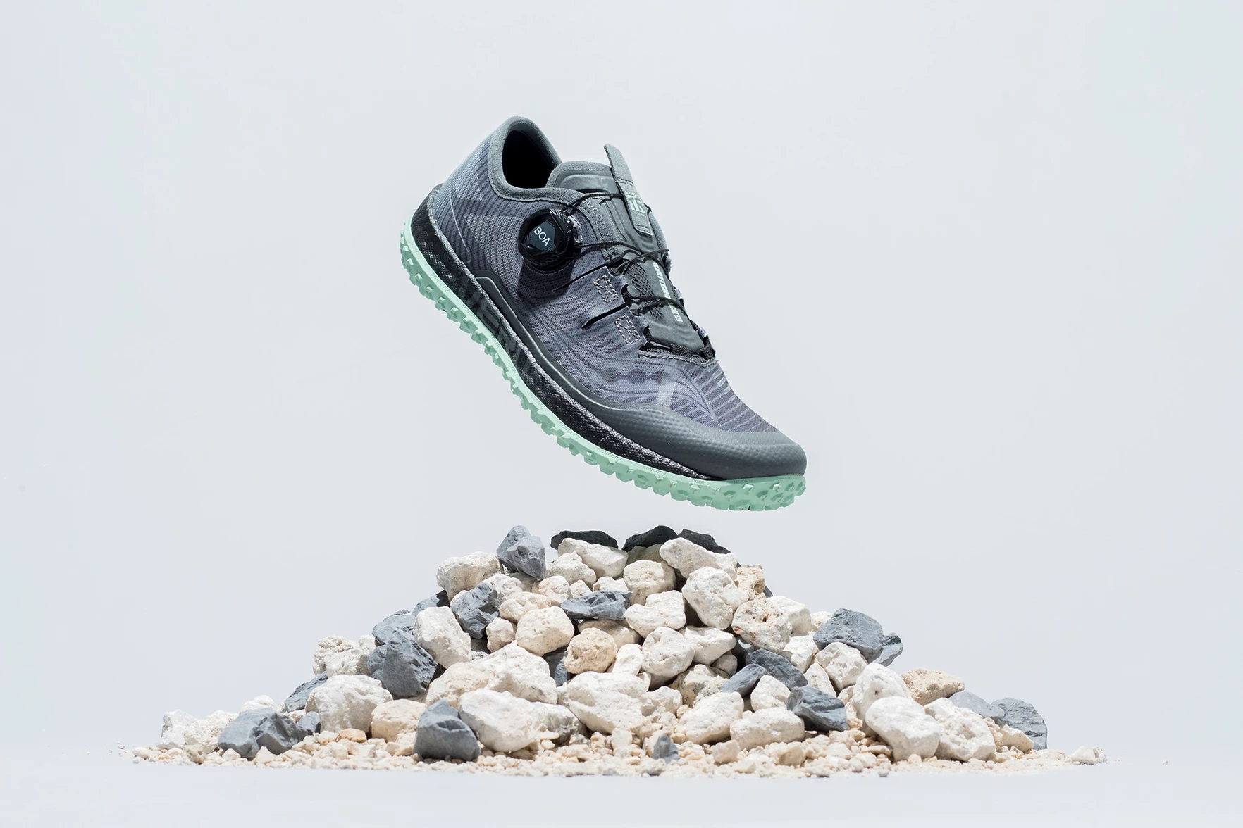 A sneaker that has been style by a professional footwear photo stylist