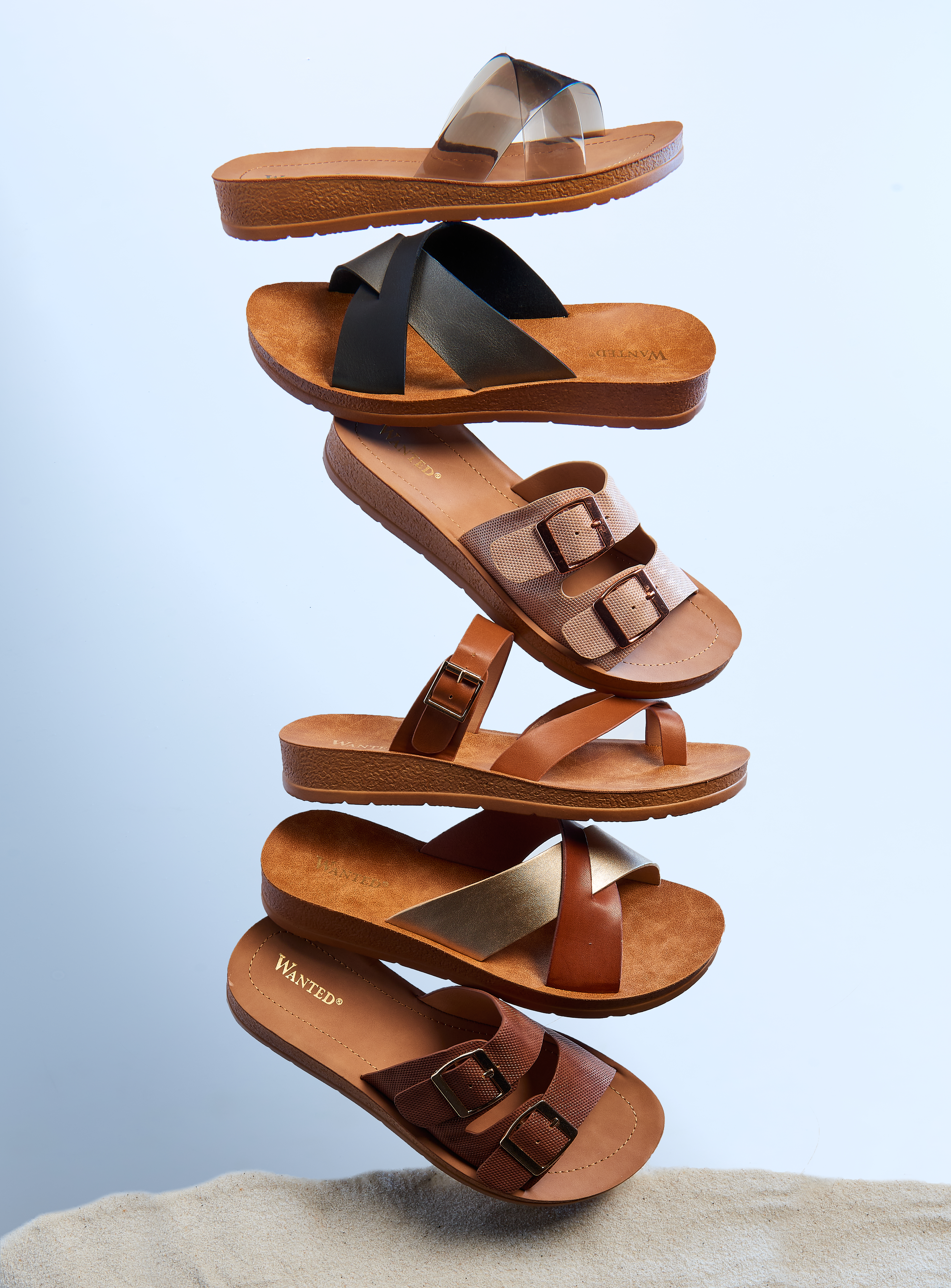 Sandals that have been style by a professional footwear stylist