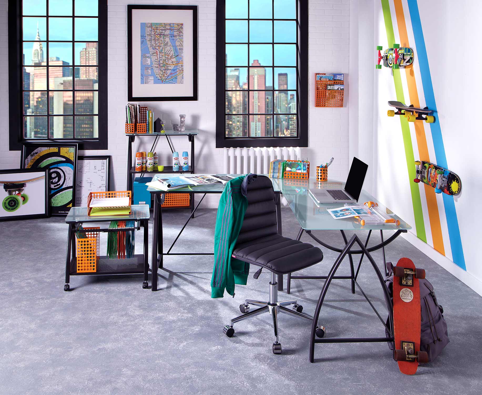 office space styled by a professional interior photo stylist