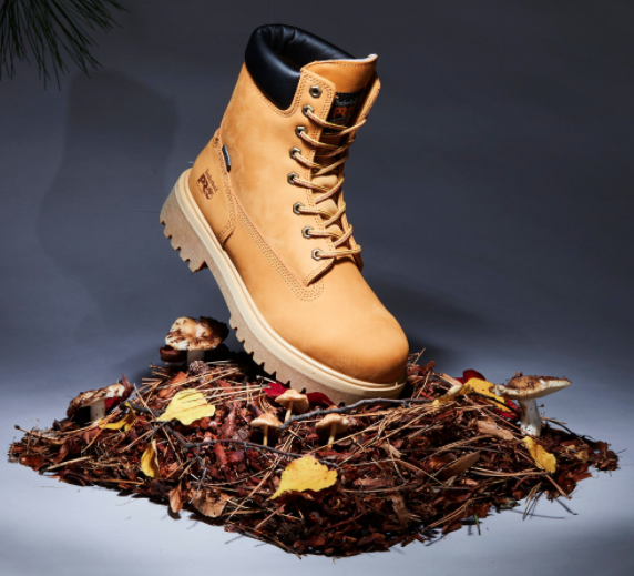 Timberland boots that have been styled by a footwear stylist