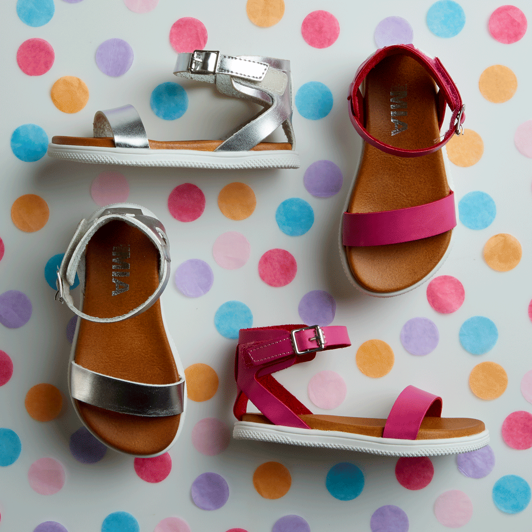 motion graphic of children's sandals that have been style by a photo stylist