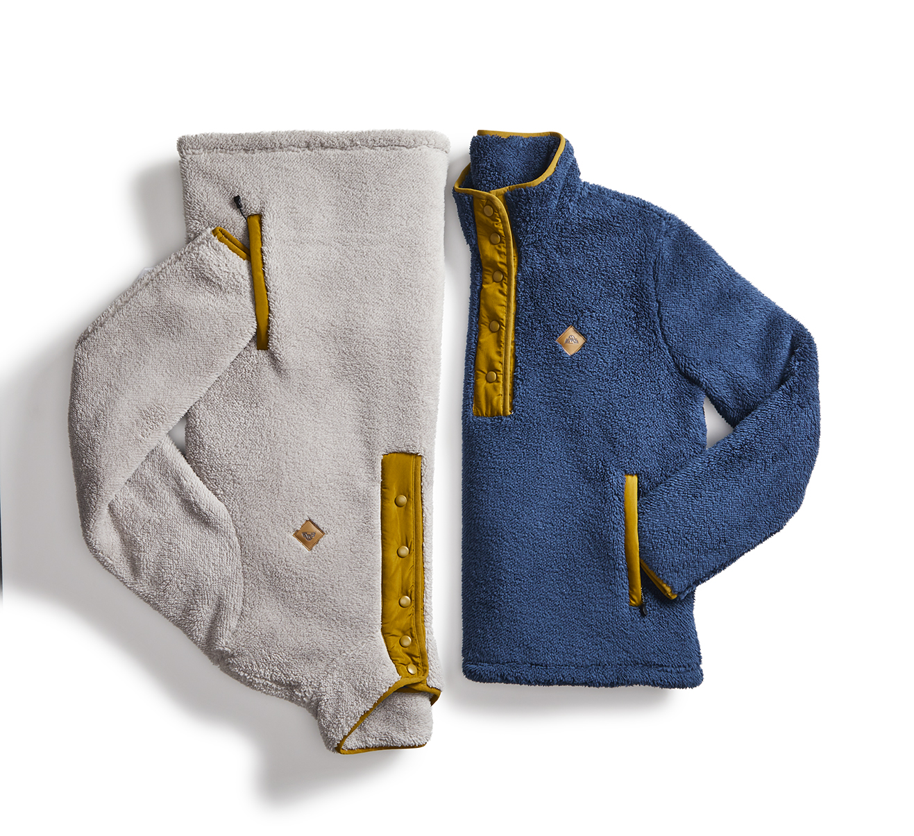 fleece jackets professionally displayed by an apparel photo stylist