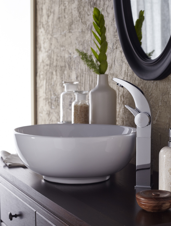 bathroom sink space styled by a professional interior photo stylist