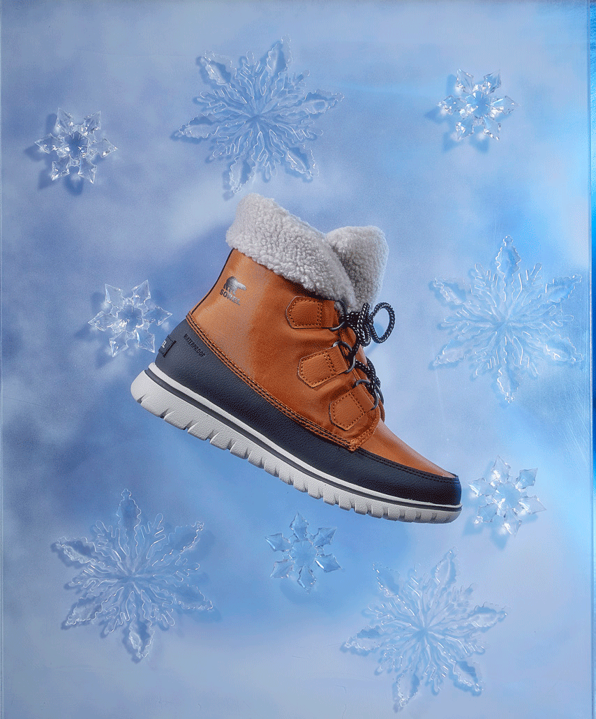 motion graphic of boot that has been style by a photo stylist